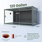RTHabitat Premium Aluminum Frame Reptile Enclosure – 65/85/120 Gallon Habitat with Tempered Glass Doors & PVC Back Panel for Lizards, Snakes & Geckos