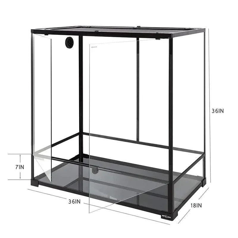 100 Gallon 36" x 18"x 36" Large Glass Reptile Enclosures, Front Opening Reptile Cages, Chameleon Reptile Tank RK0125 - RTHabitat