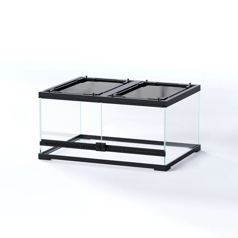 RTHabitat Front Opening Glass Reptile Enclosure Easy Access Terrarium Design