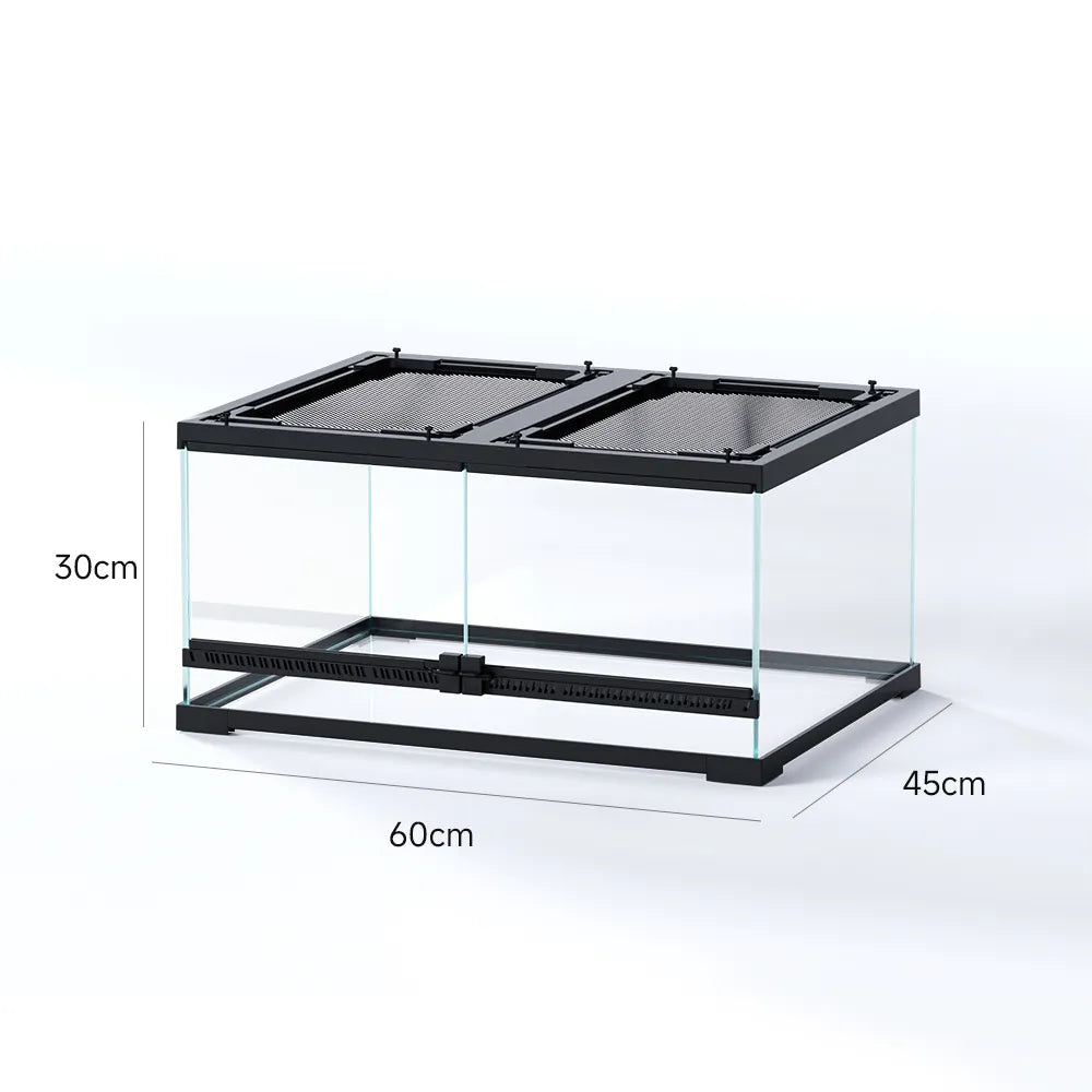 RTHabitat Front Opening Glass Reptile Enclosure Easy Access Terrarium Design