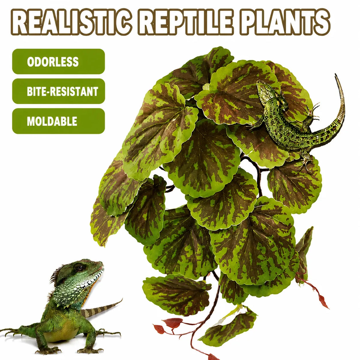 RTHabitat Artificial Reptile Plants with Rock Base