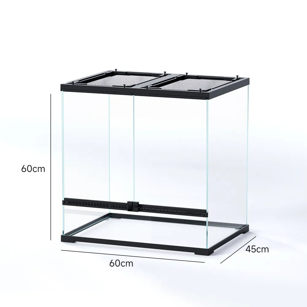 RTHabitat Front Opening Glass Reptile Enclosure Easy Access Terrarium Design