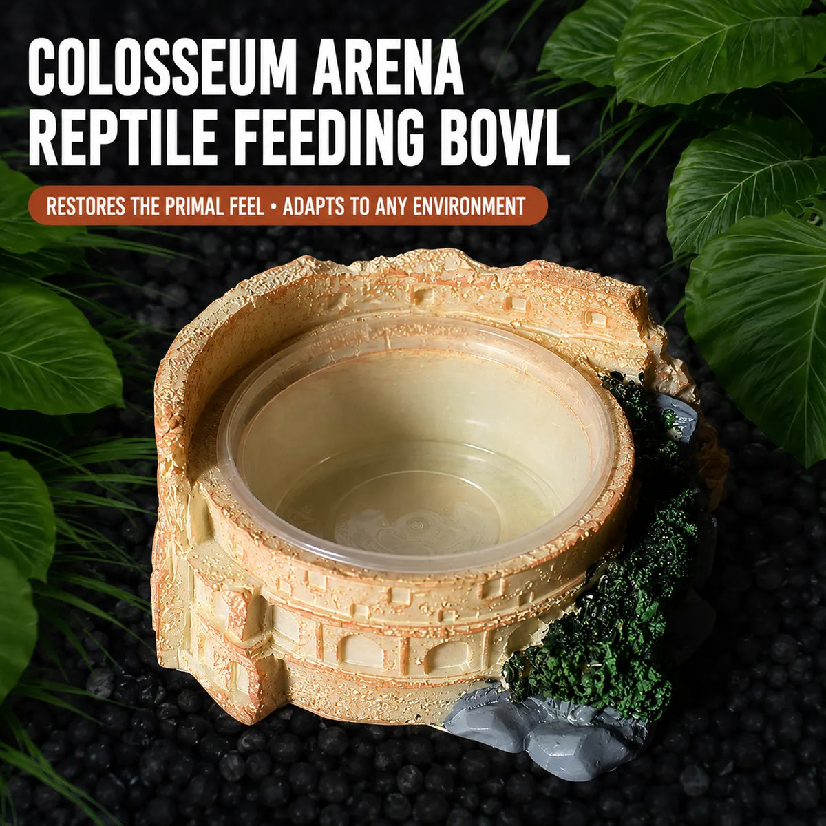 RTHabitat Resin Food Water Bowl PP Inner Bowl Removable Design