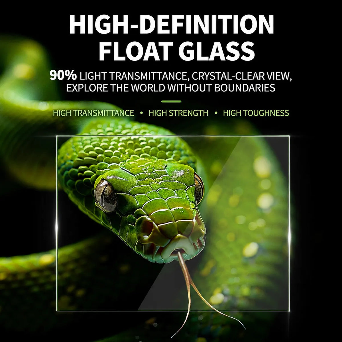 RTHabitat Premium ABS Frame Glass Reptile Enclosure Sliding Glass Doors Mesh Top