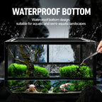 RTHabitat Premium ABS Frame Glass Reptile Enclosure – 76/106 Gallon Habitat with Sliding Glass Doors & Mesh Top for Lizards, Snakes & Exotic Pets