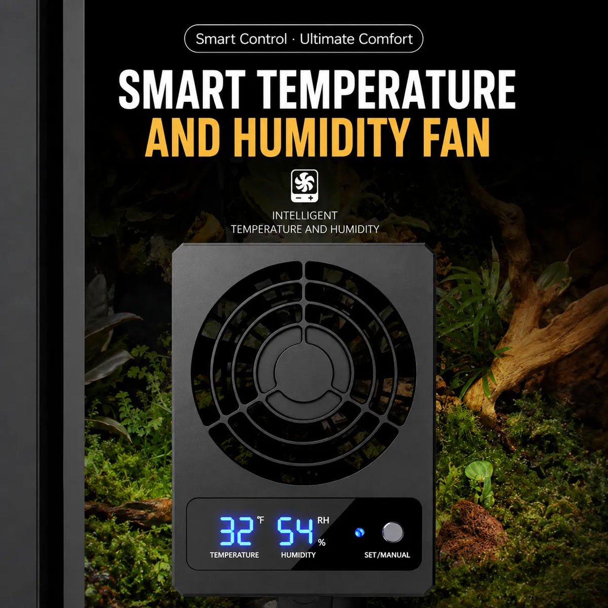 RTHabitat Reptile Ventilation Fan – Temperature & Humidity Sensor, Type-C Powered