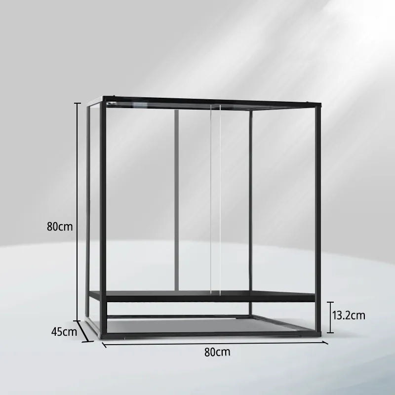 RTHabitat Premium ABS Frame Glass Reptile Enclosure Sliding Glass Doors Mesh Top