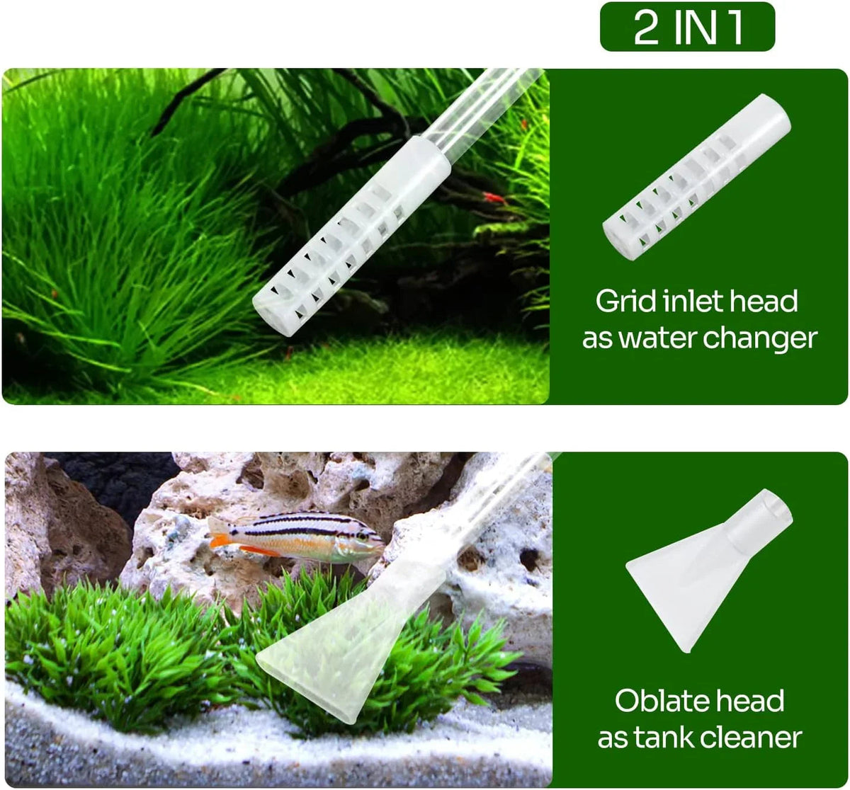 RTHabitat 15 Gallon Full Glass Reptile Terrarium 12" x 12" x 24" Siphon Gravel Cleaner Set, Small Reptile Habitat for Reptile Chameleon, Tree Frogs