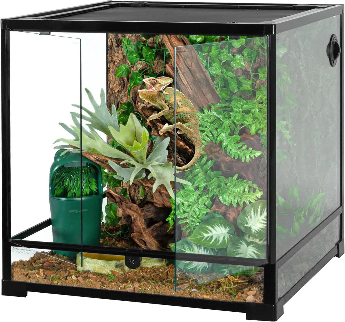 60 Gallon Reptile Tank 24x24x24inch Front Opening Terrarium With Double Hinge Door