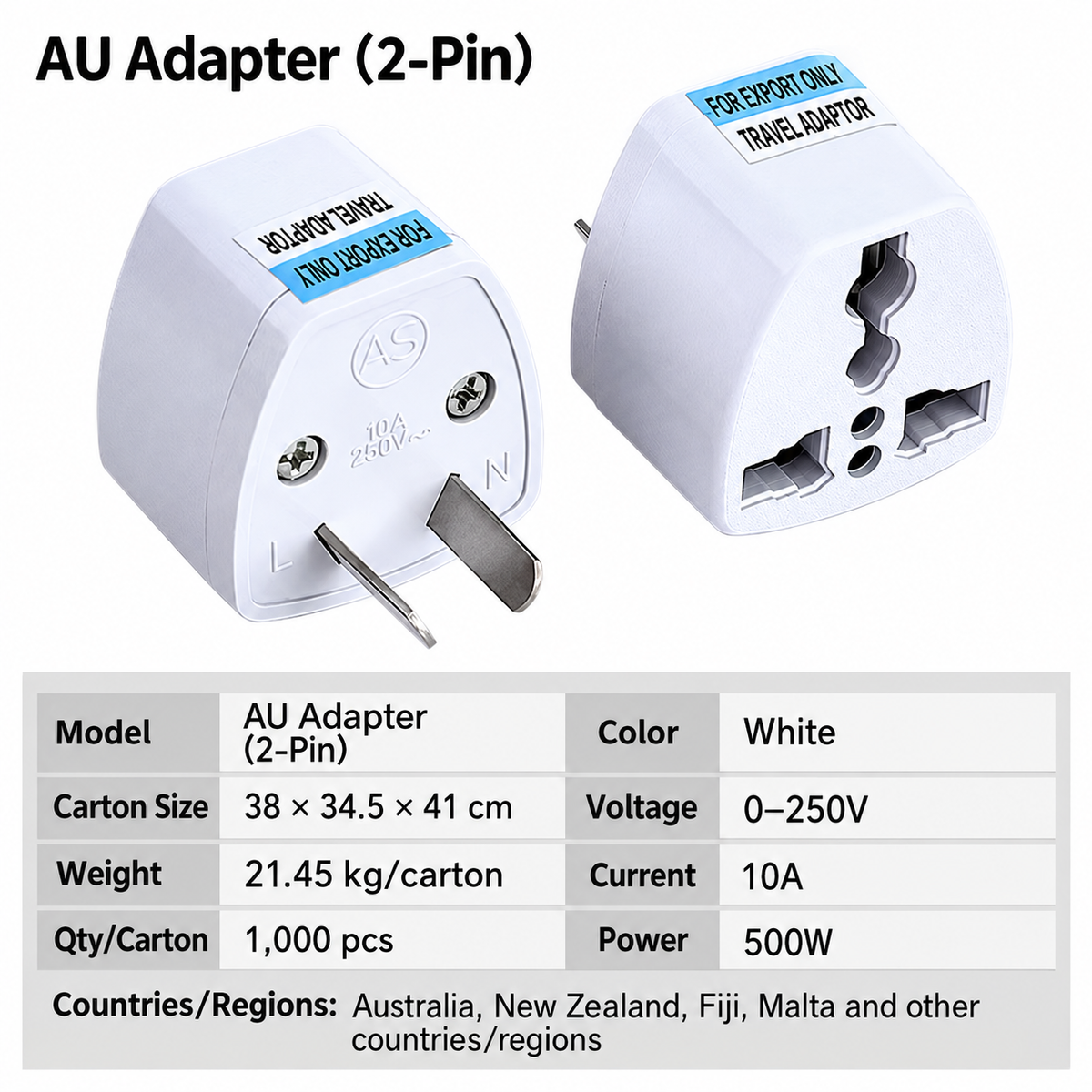 Universal Travel Adapter Multi-Standard Plug with Compact Design