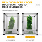 RTHabitat Premium Aluminum Frame Reptile Enclosure – Acrylic Door & Full Mesh Door Versions, 40/65/120 Gallon Arboreal Reptile Habitat for Chameleons, Lizards, Geckos & Tree Frogs