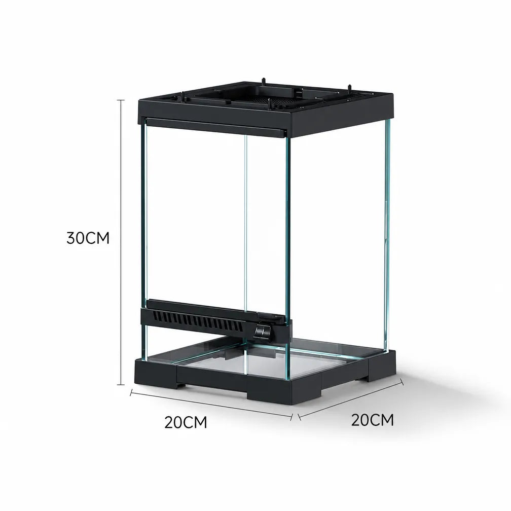 RTHabitat Front Opening Glass Reptile Enclosure Easy Access Terrarium Design