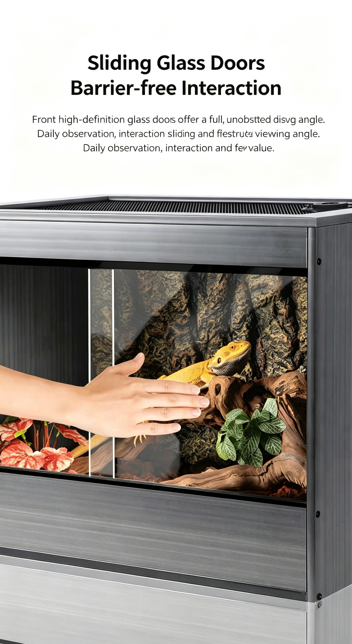 RTHabitat Calcium Plastic Reptile Terrarium Sliding Glass Doors