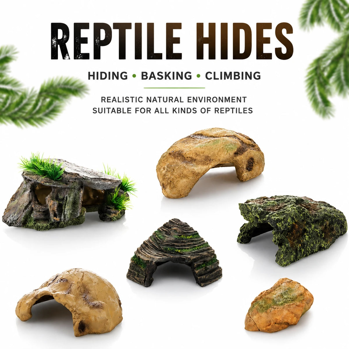 RTHabitat Resin Cave Shelter Natural Rock Design Terrarium Decoration