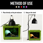 Reptile Lamp Holder for UVB Heat Bulb and Efficient Basking