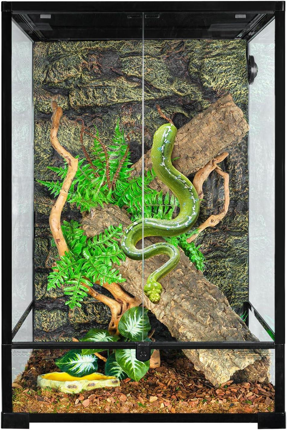 90 Gallon 24" x 24" x 36" Large Glass Tall Reptile Terrarium with Front Opening Door and Top Screen Ventilation