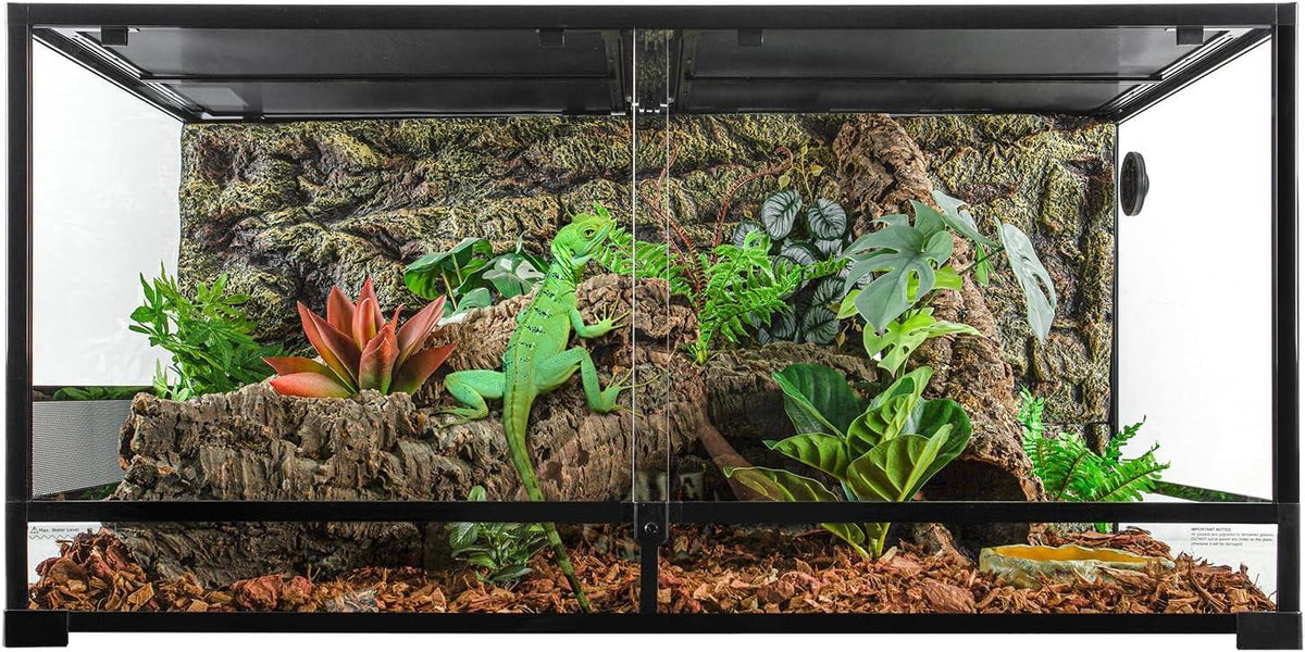 RTHabitat 120 Gallon Large Reptile Terrarium, 48" x 24" x 24" with 2 Separate Habitats