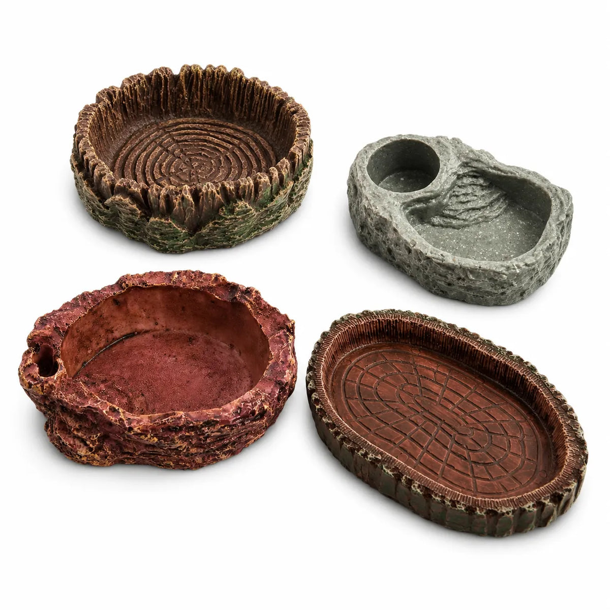 RTHabitat Resin Reptile Bowl – Natural Rock Tree Stump Texture & Stable Design