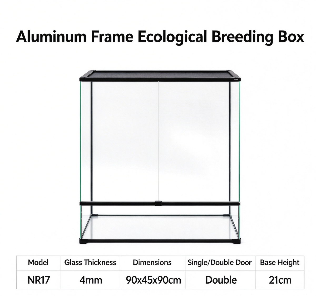 RTHabitat Premium Aluminum Frame Terrarium with Elevated Base
