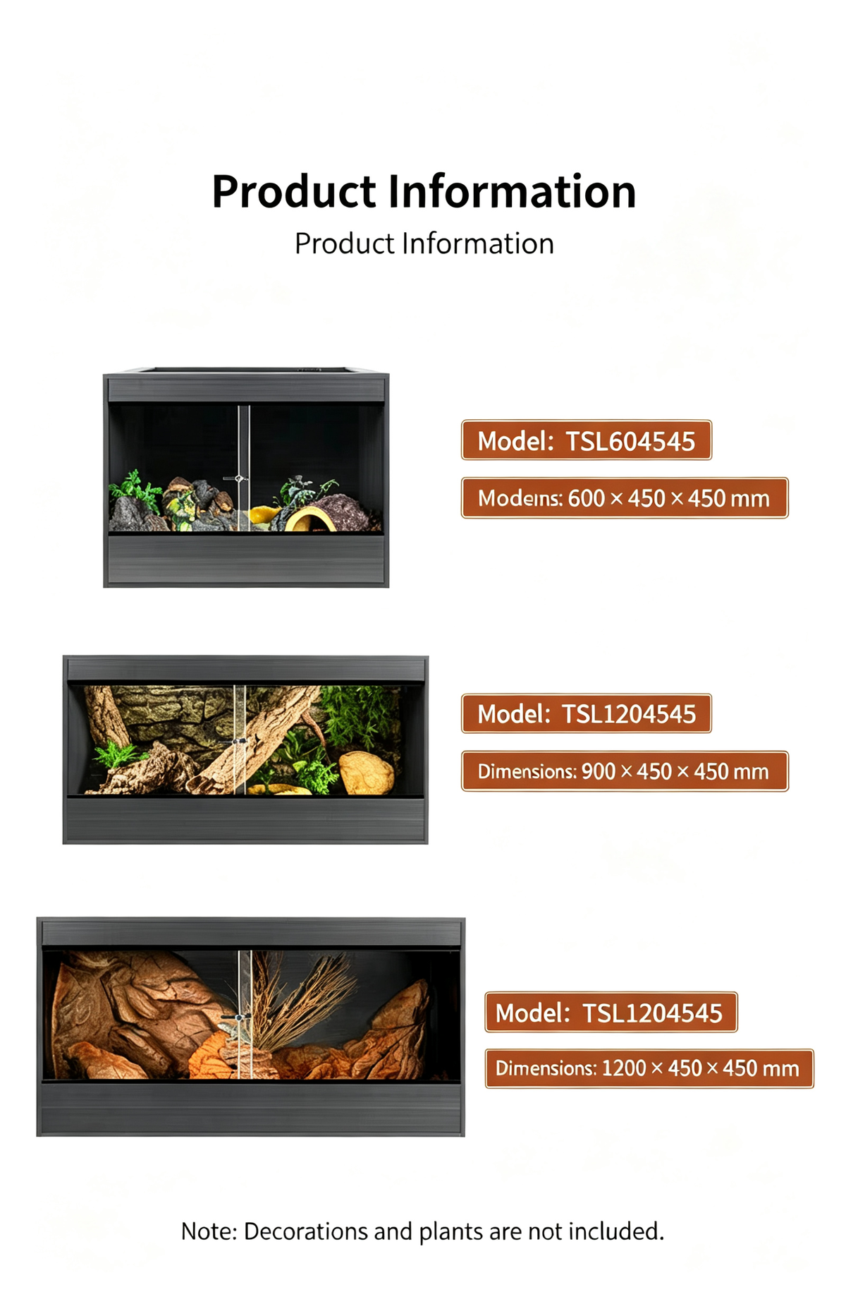 RTHabitat Calcium Plastic Reptile Terrarium Sliding Glass Doors