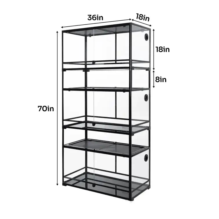 RTHabitat 36' x 18'' x 70''  Stackable Reptile Tank (3 tanks stacked)