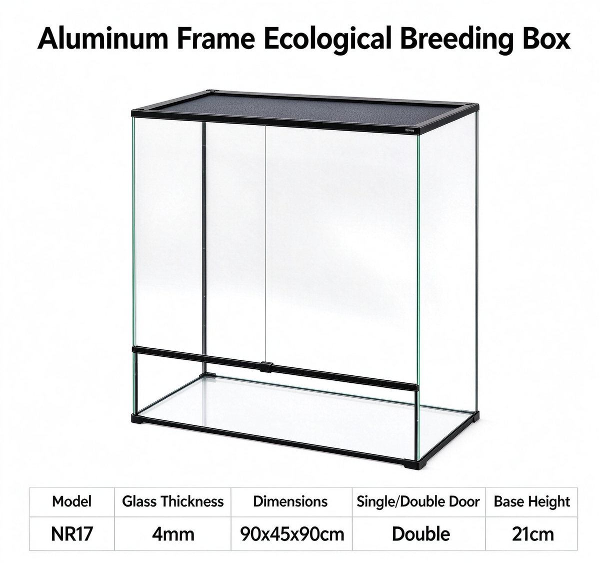 RTHabitat Premium Aluminum Frame Terrarium with Elevated Base