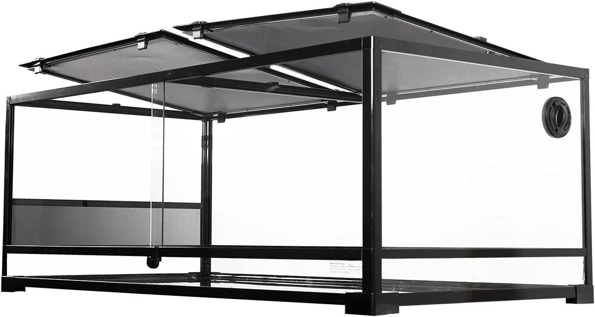 RTHabitat 85 Gallon Reptile Glass Terrarium, 48" x 24" x 18" Reptile Detachable Terrarium with Double Hinge Door & Screen Ventilation, 2 in 1 Large Reptile Terrarium RK0226P