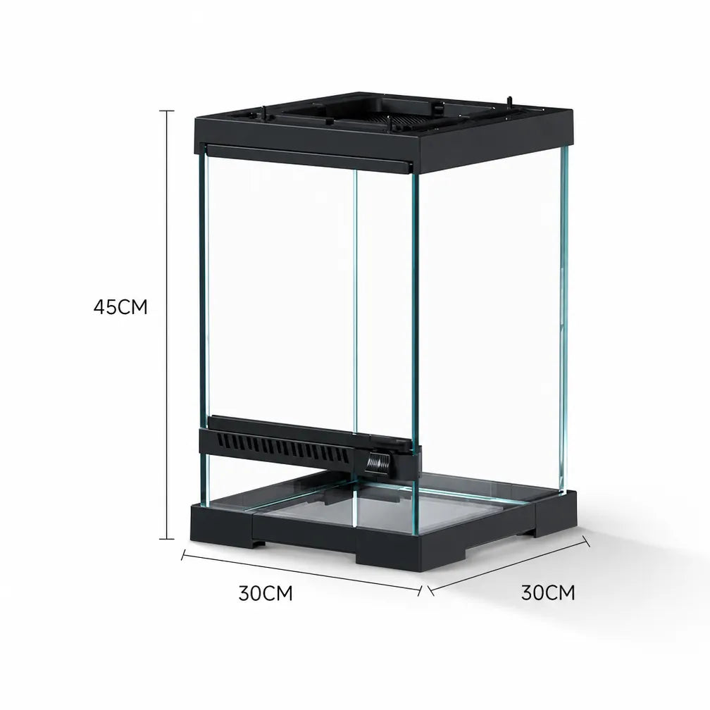RTHabitat Front Opening Glass Reptile Enclosure Easy Access Terrarium Design