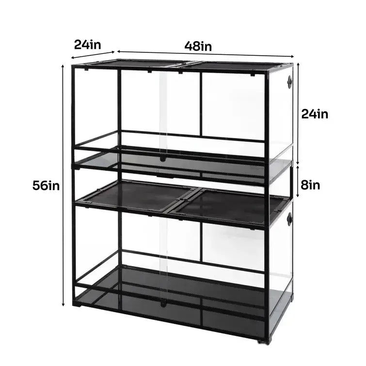 RTHabitat 48'' x 24'' x 56''  Stackable Reptile Tank (2 tanks stacked)