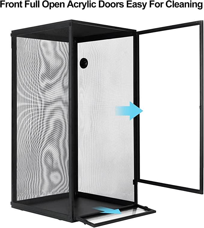 Chameleon Cages 120 Gallon 24x24x48inch Foldable Open Fresh Air Aluminum Screen