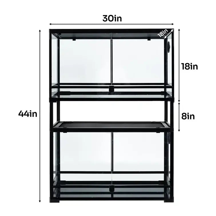 RTHabitat 30'' x 18'' x 44'' Stackable Reptile Tank (2 tanks stacked)