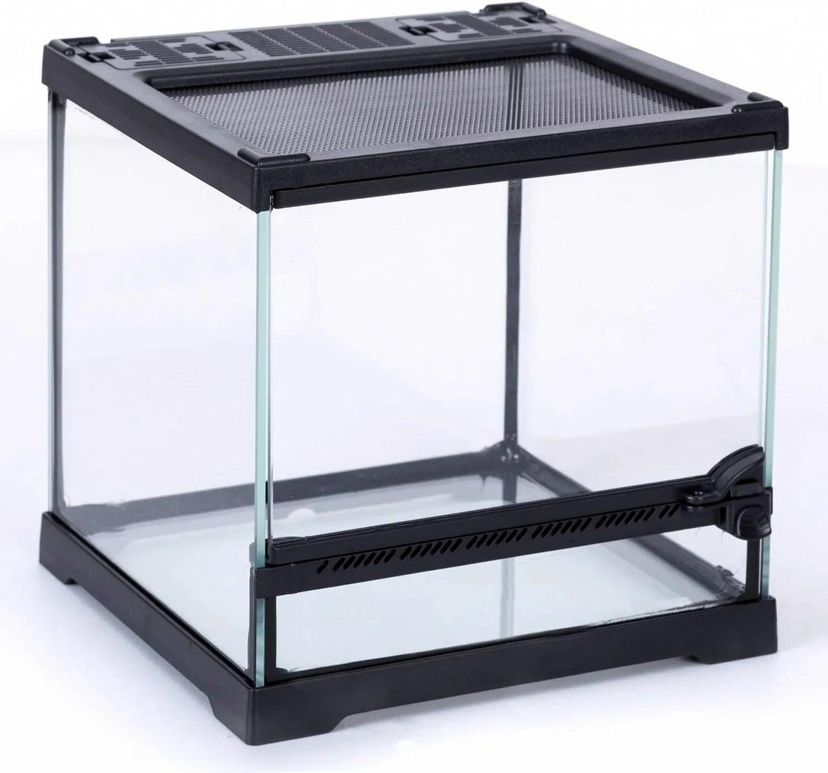 RTHabitat Glass Terrarium Tank 8"x8"x12", Front Opening Door Full View Visually Appealing Mini Reptile or Amphibians Habitat