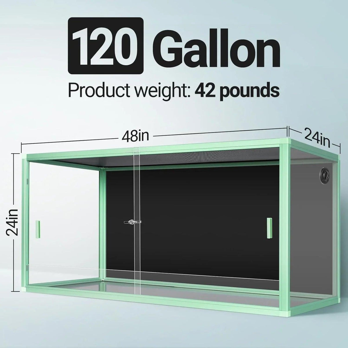 RTHabitat 120 Gallon Stackable Aluminum Reptile Terrarium with Tempered Glass