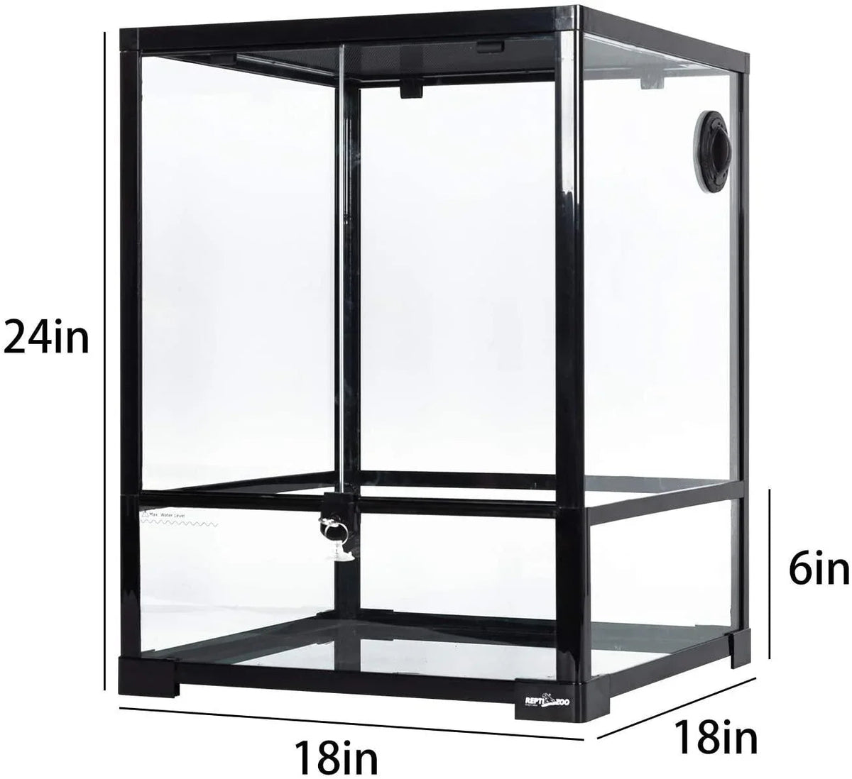 30 Gallon Front Opening desert lizard tank 18" x 18" x 24" reptile terrarium with Double Hinge Door RK0110 - RTHabitat