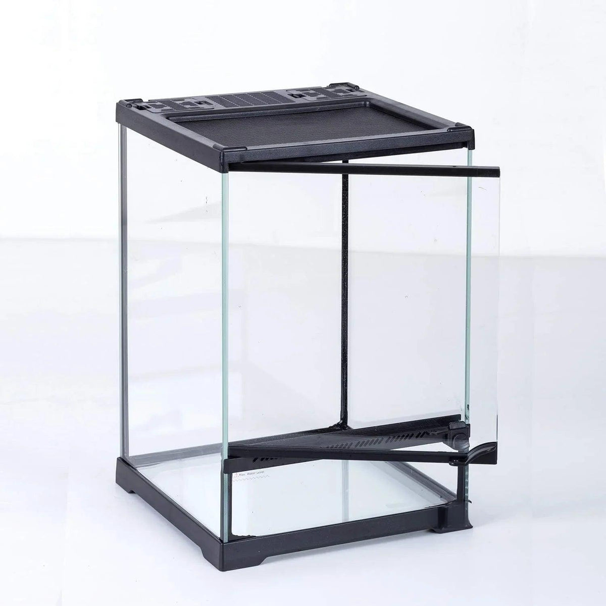 RTHabitat Glass Terrarium Tank 8"x8"x12", Front Opening Door Full View Visually Appealing Mini Reptile or Amphibians Habitat