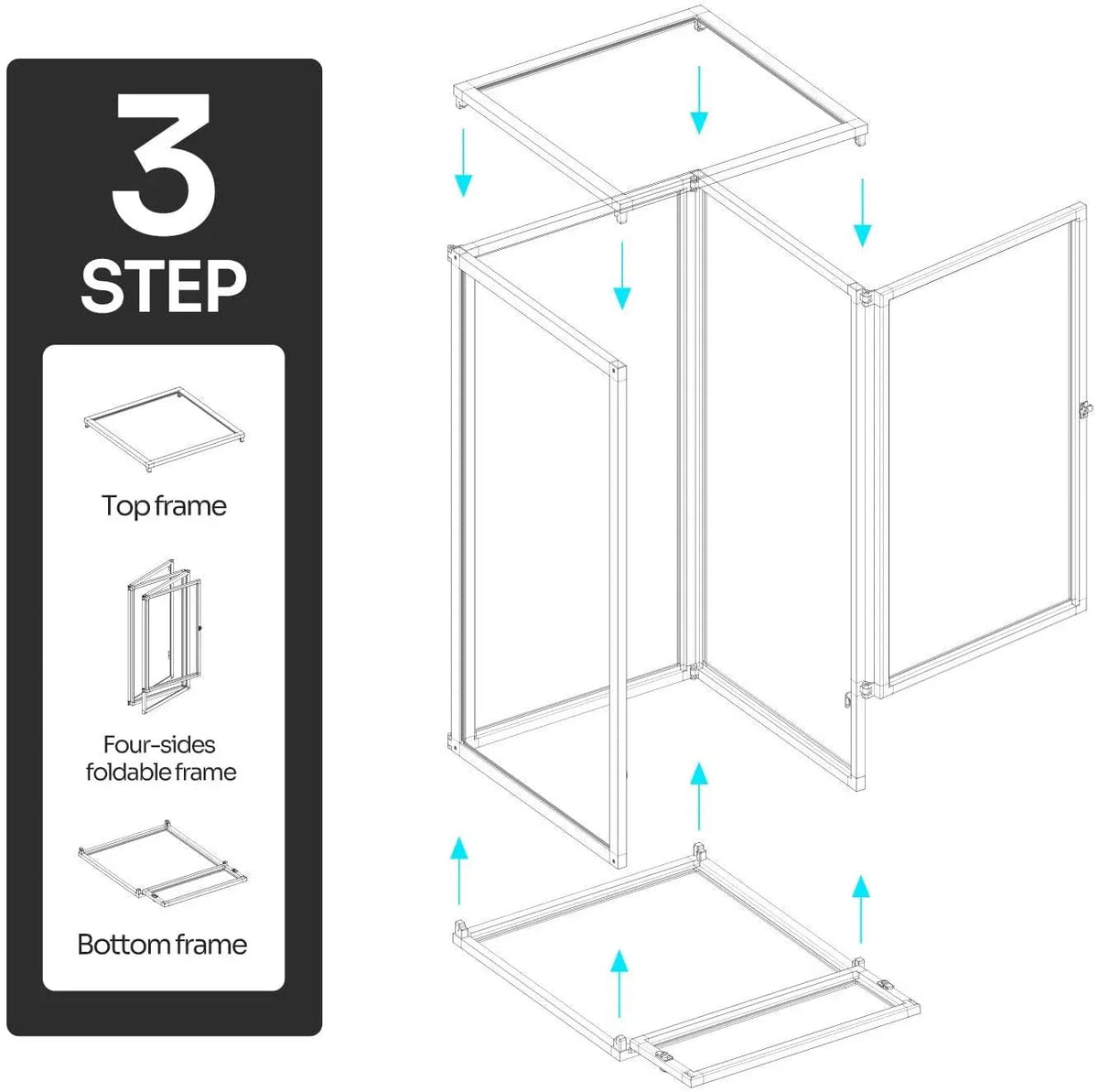 Replacement top Screen for Vertical Reptile Terrarium 18" x 18"x 36" Reptile Tank RK454590A - RTHabitat