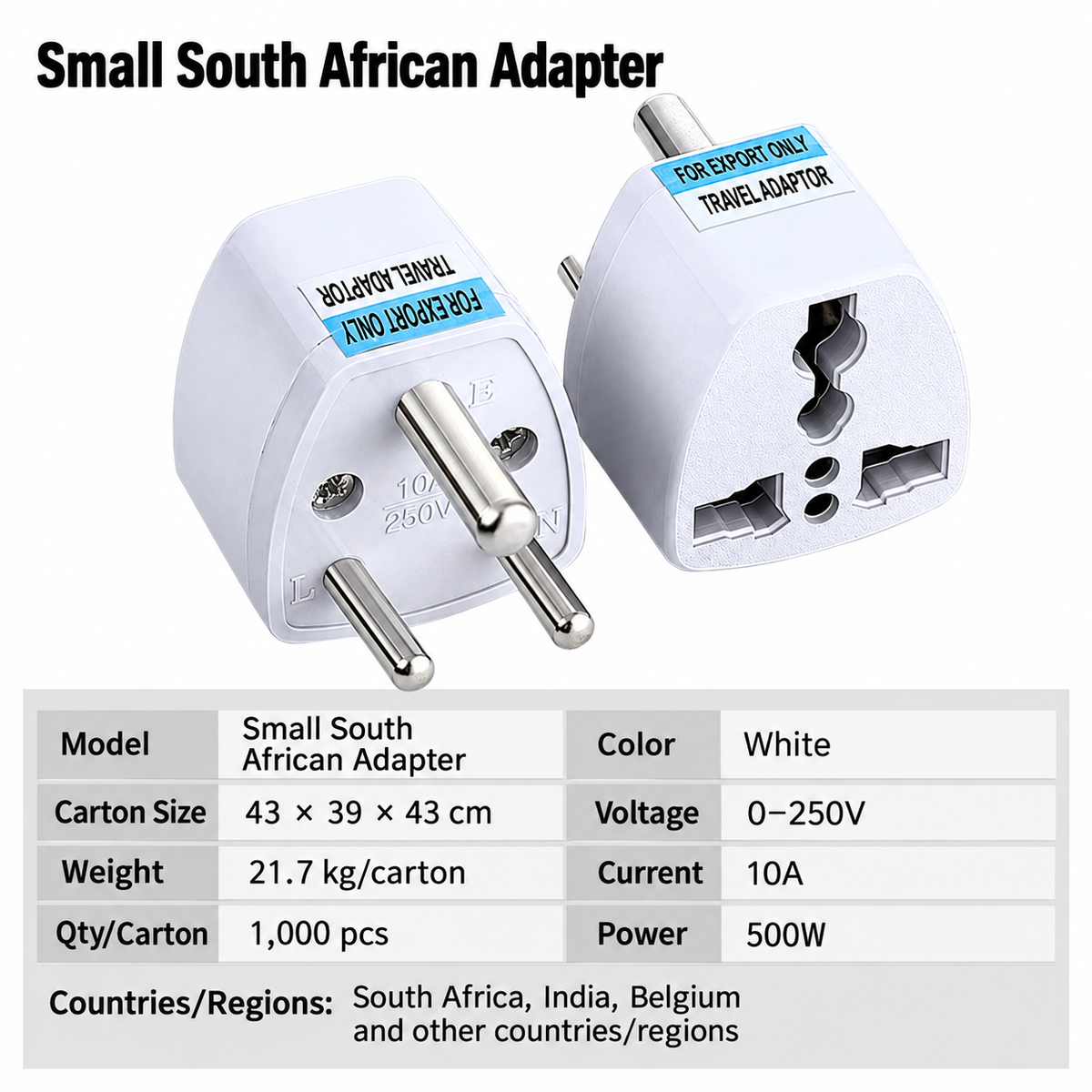 Universal Travel Adapter Multi-Standard Plug with Compact Design