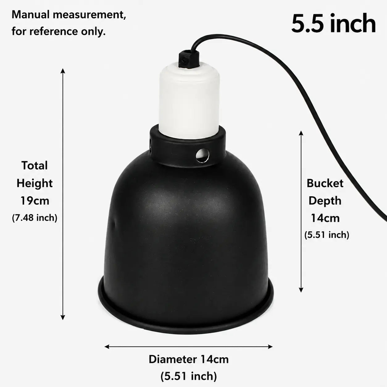 Reptile Lamp Holder for UVB Heat Bulb and Efficient Basking