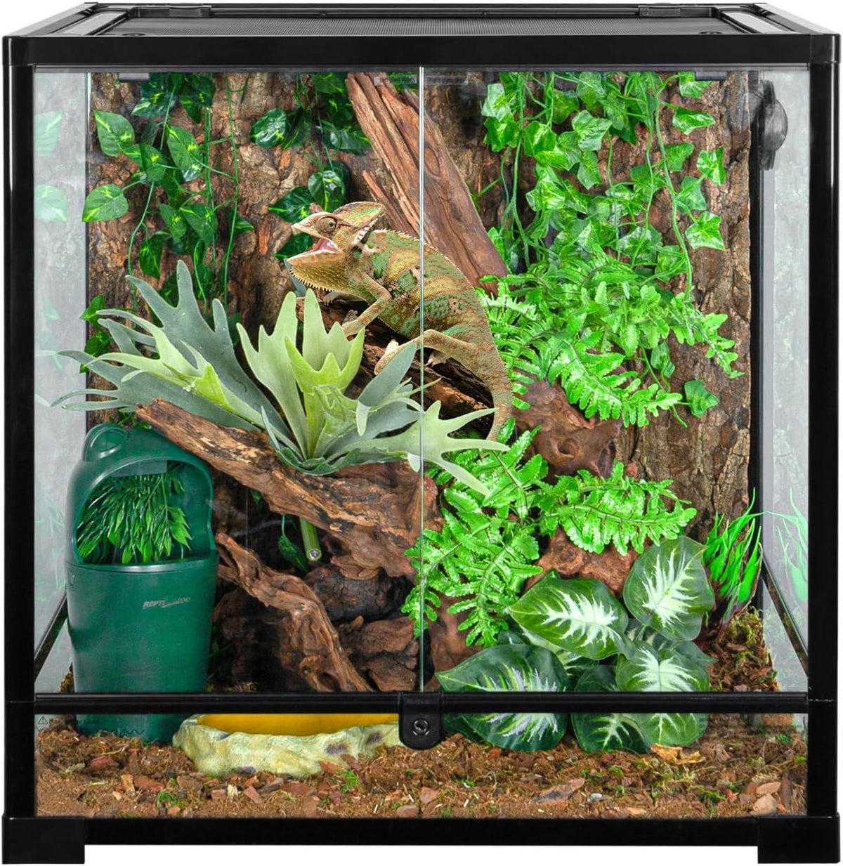 60 Gallon Reptile Tank 24x24x24inch Front Opening Terrarium With Double Hinge Door