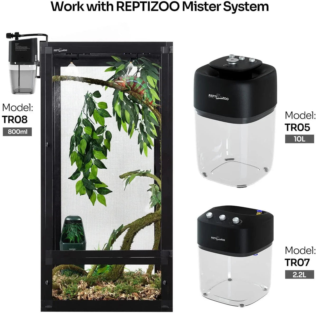 Foldable 48 Gallon Air Screen Cage, Vertical Reptile Terrarium 18" x 18"x 36" Reptile Tank for Chameleon Iguana PAC454590A - RTHabitat
