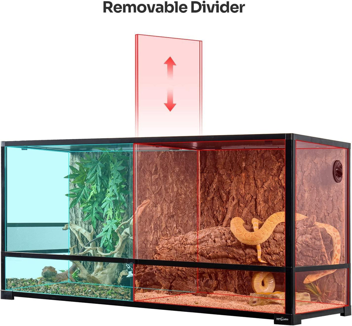 RTHabitat 90 Gallon 48*18*24 Glass Reptile Terrarium With Flexible Side Vent RK0223A - RTHabitat