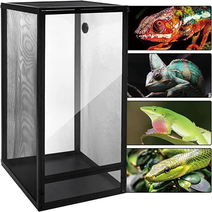 Chameleon Cages 120 Gallon 24x24x48inch Foldable Open Fresh Air Aluminum Screen