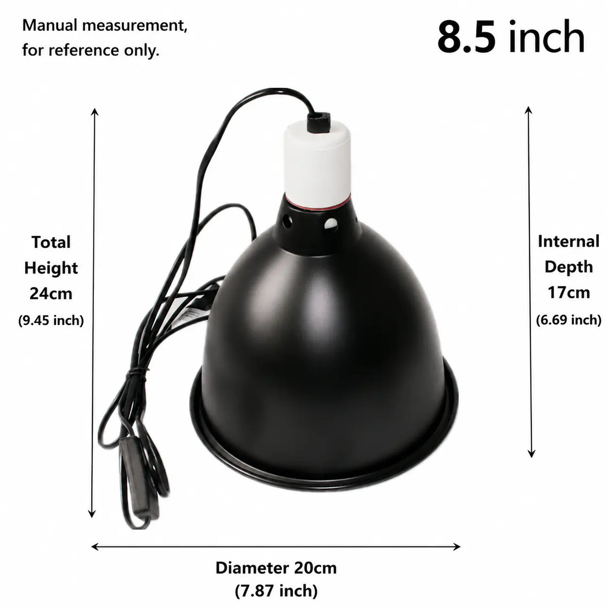 Reptile Lamp Holder for UVB Heat Bulb and Efficient Basking