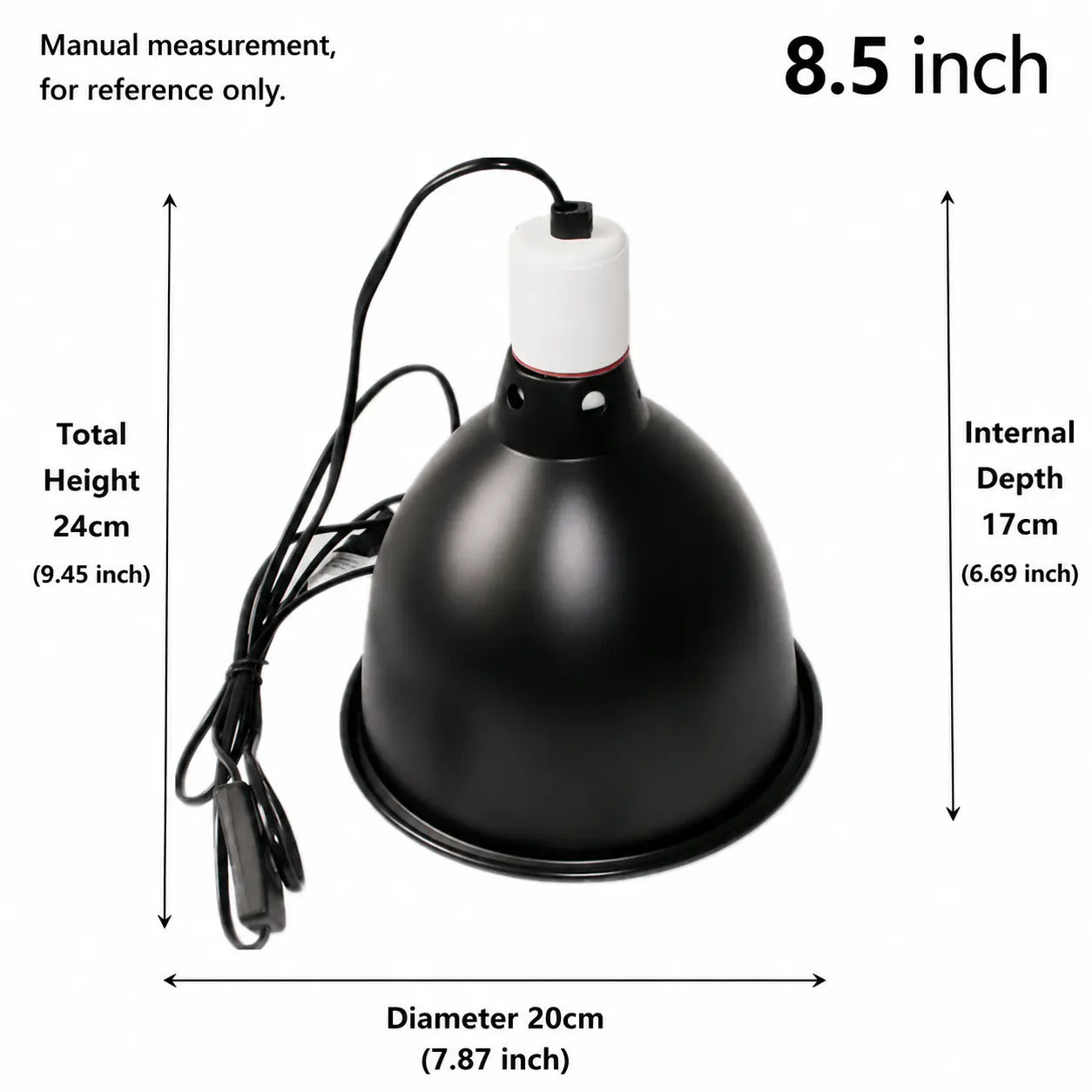 Reptile Lamp Holder for UVB Heat Bulb and Efficient Basking