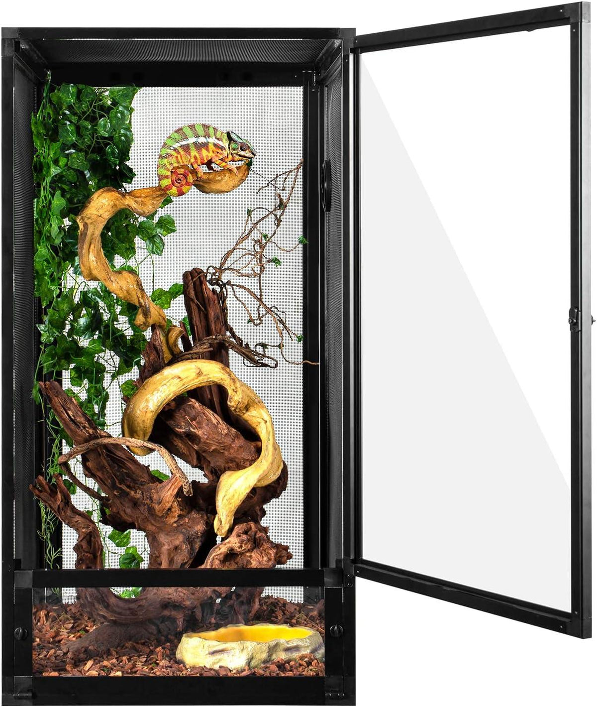 Chameleon Cages 120 Gallon 24x24x48inch Foldable Open Fresh Air Aluminum Screen