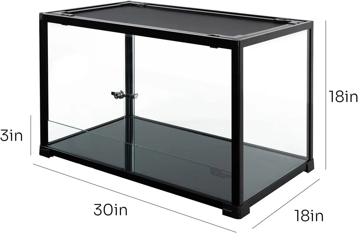 84 Gallon Extra-Long Reptile Terrarium  60" x 18" x 18" Spliceable Glass Reptile Tank Double Top Cover