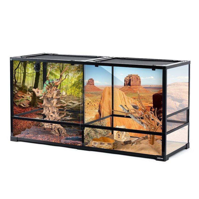 RTHabitat 90 Gallon 48*18*24 Glass Reptile Terrarium With Flexible Side Vent RK0223A - RTHabitat
