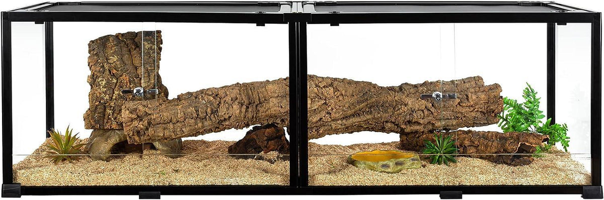 84 Gallon Extra-Long Reptile Terrarium  60" x 18" x 18" Spliceable Glass Reptile Tank Double Top Cover