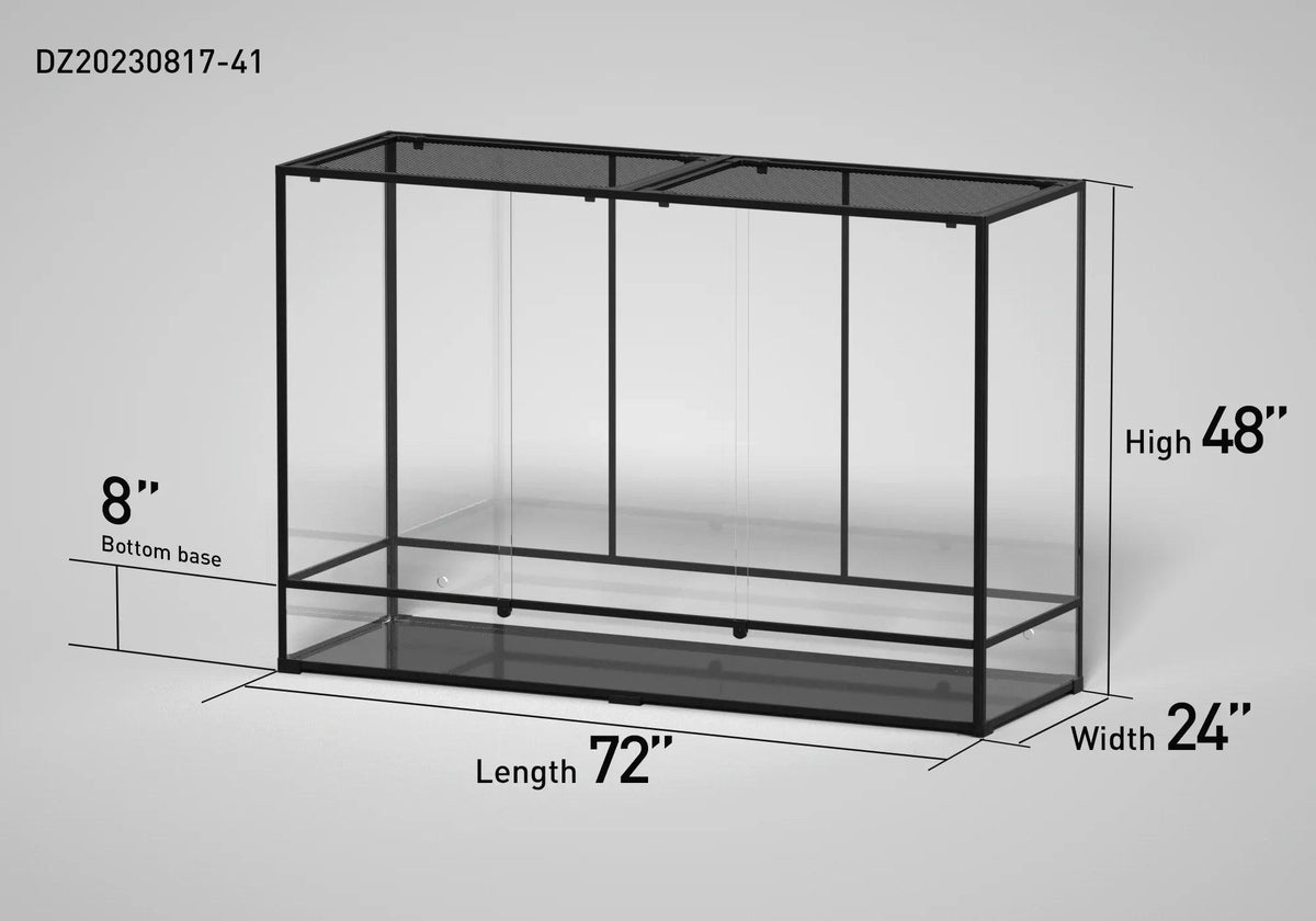 Customed Reptile Terrarium 360 Gallon 72" x 24"x 48"