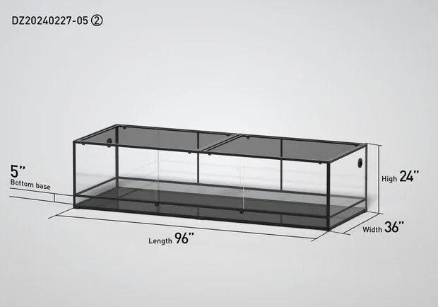 RTHabitat 96" x 36"x 24" Glass Reptile Terrarium with Sliding Door Custom Reptile Tank(Only ONE Left in Stock)